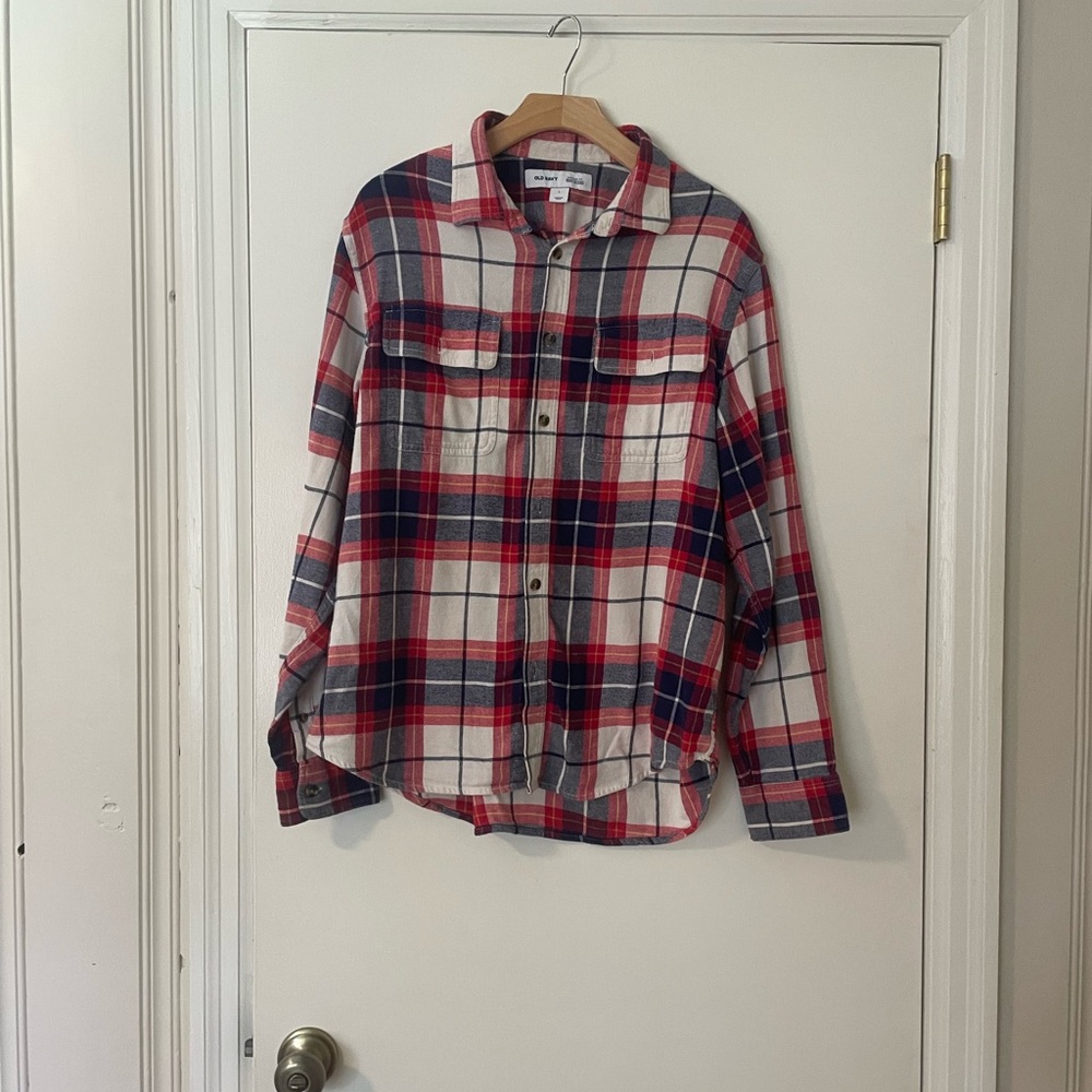 Old Navy Red and Blue Plaid Shirt